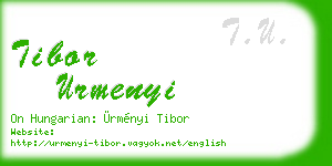 tibor urmenyi business card