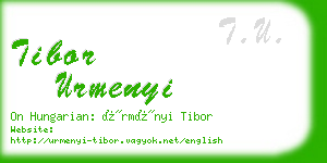 tibor urmenyi business card